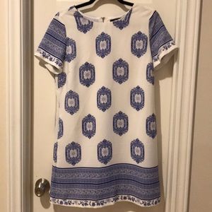 Blue and white shift dress for Lulus